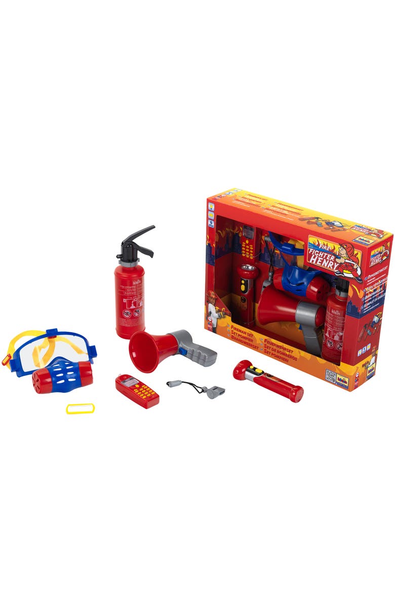 Theo Klein Firefighter Henry Kids Pretend Play Fireman Play Set, Alternate, color, Multicolored
