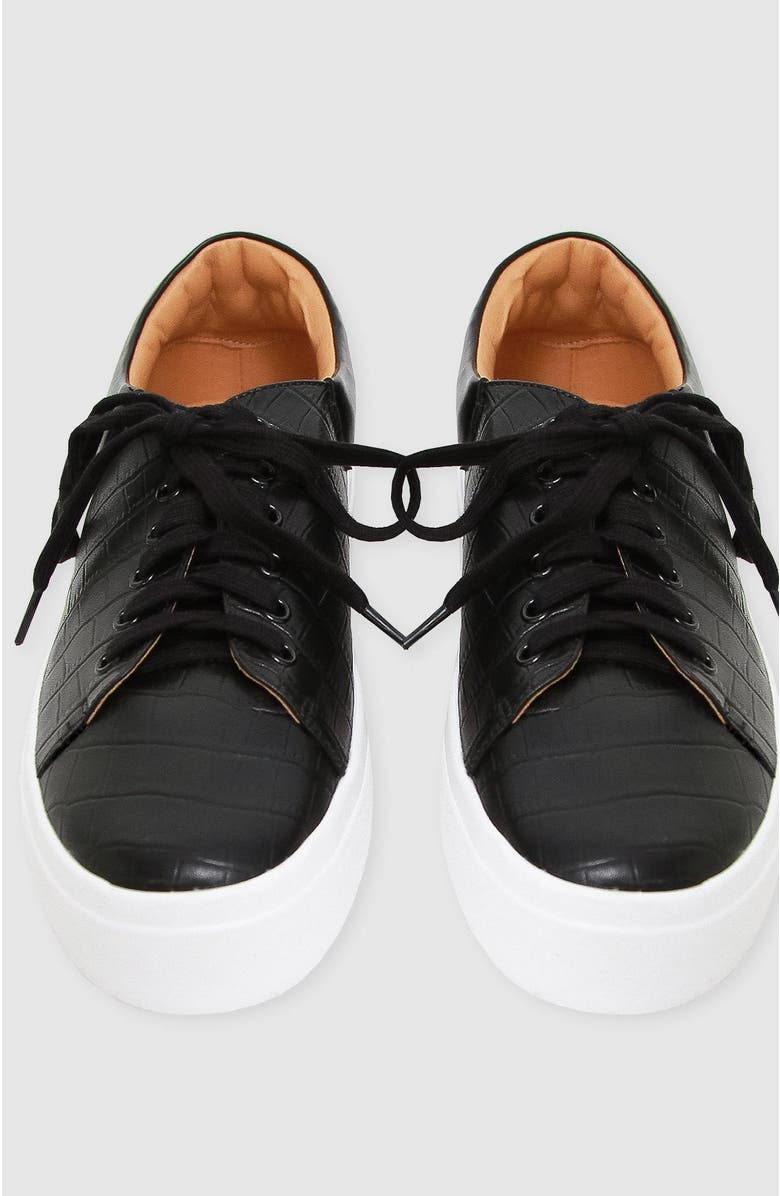 Belle & Bloom Just A Dream Croc Leather Sneaker, Alternate, color, Black