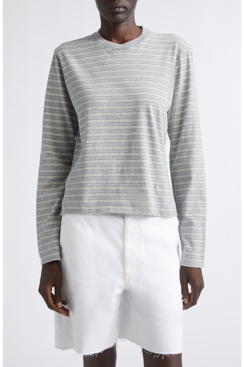 Wynn Stripe Long Sleeve Cotton T-Shirt, Main, color, HEATHER STRIPE