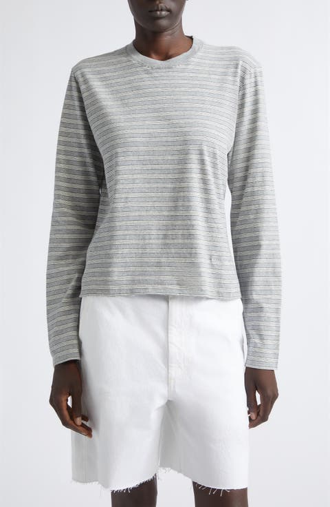Wynn Stripe Long Sleeve Cotton T-Shirt