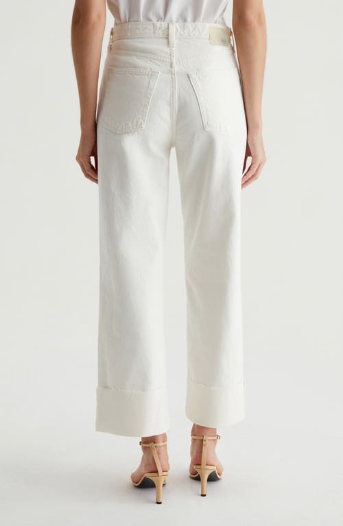 Ag Kora High Waist Ankle Wide Leg Jeans In White