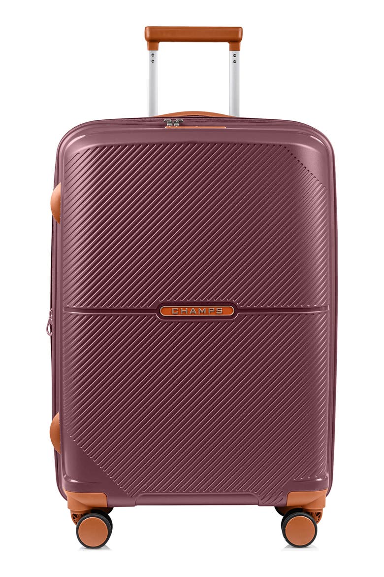Aura Medium Checked Hardside Spinner Luggage, Main, color, BURGUNDY
