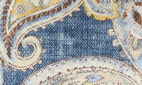 Shop Edward Armah Paisley & Floret Reversible Silk Pocket Square In Denim