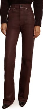 Veronica Beard Crosbie Coated High Waist Slim Wide Leg Jeans