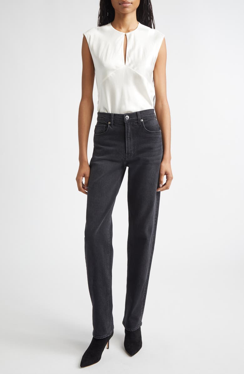 Veronica Beard Sparrow Cutout Silk Blend Sleeveless Top, Alternate, color, Dove