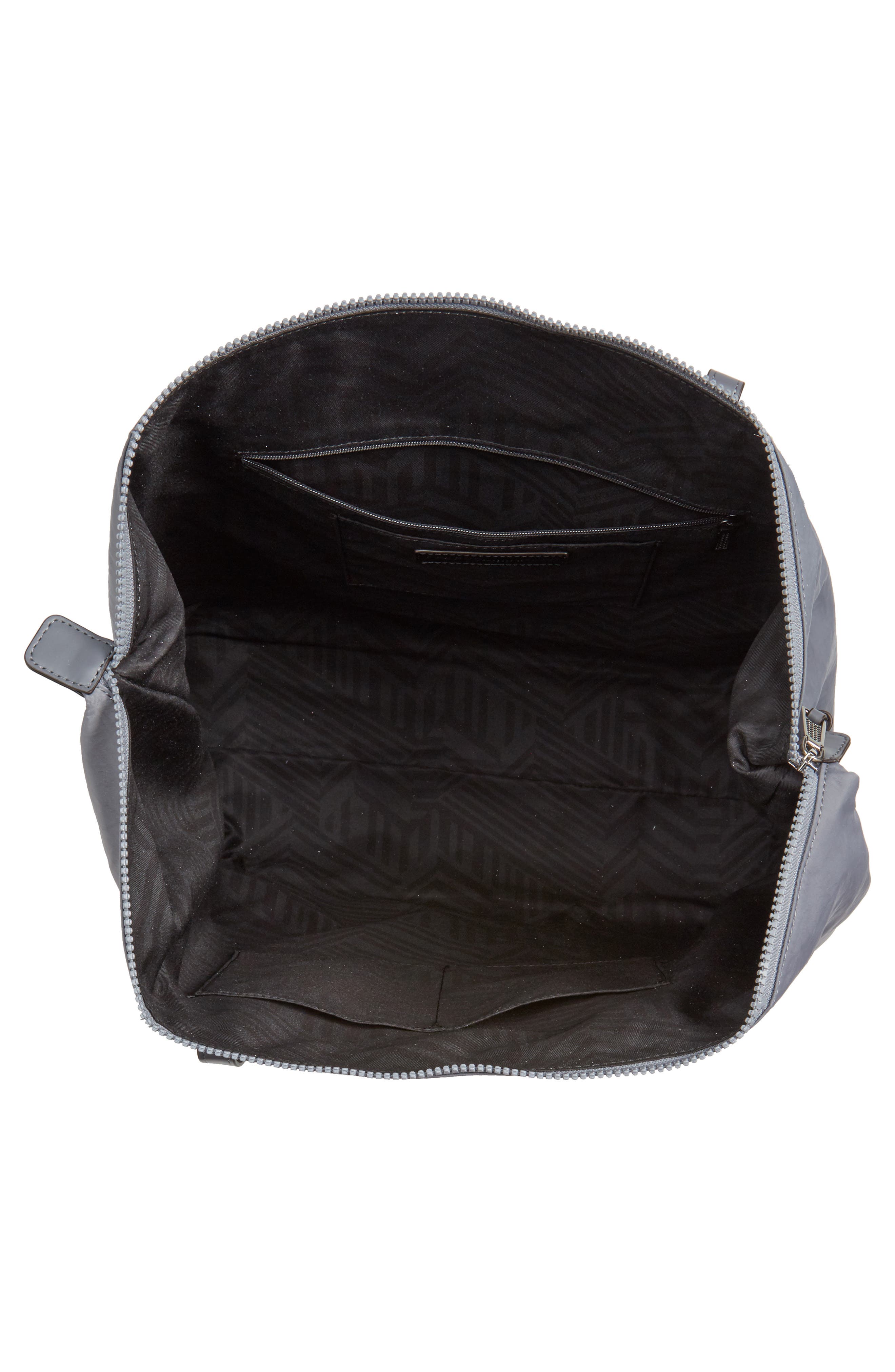 Washed Nylon Tote, Alternate, color, GREY