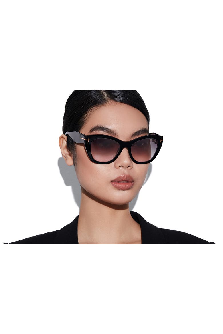Cara 56mm Square Sunglasses, Alternate, color, BLACK/OTHER / GRADIENT SMOKE