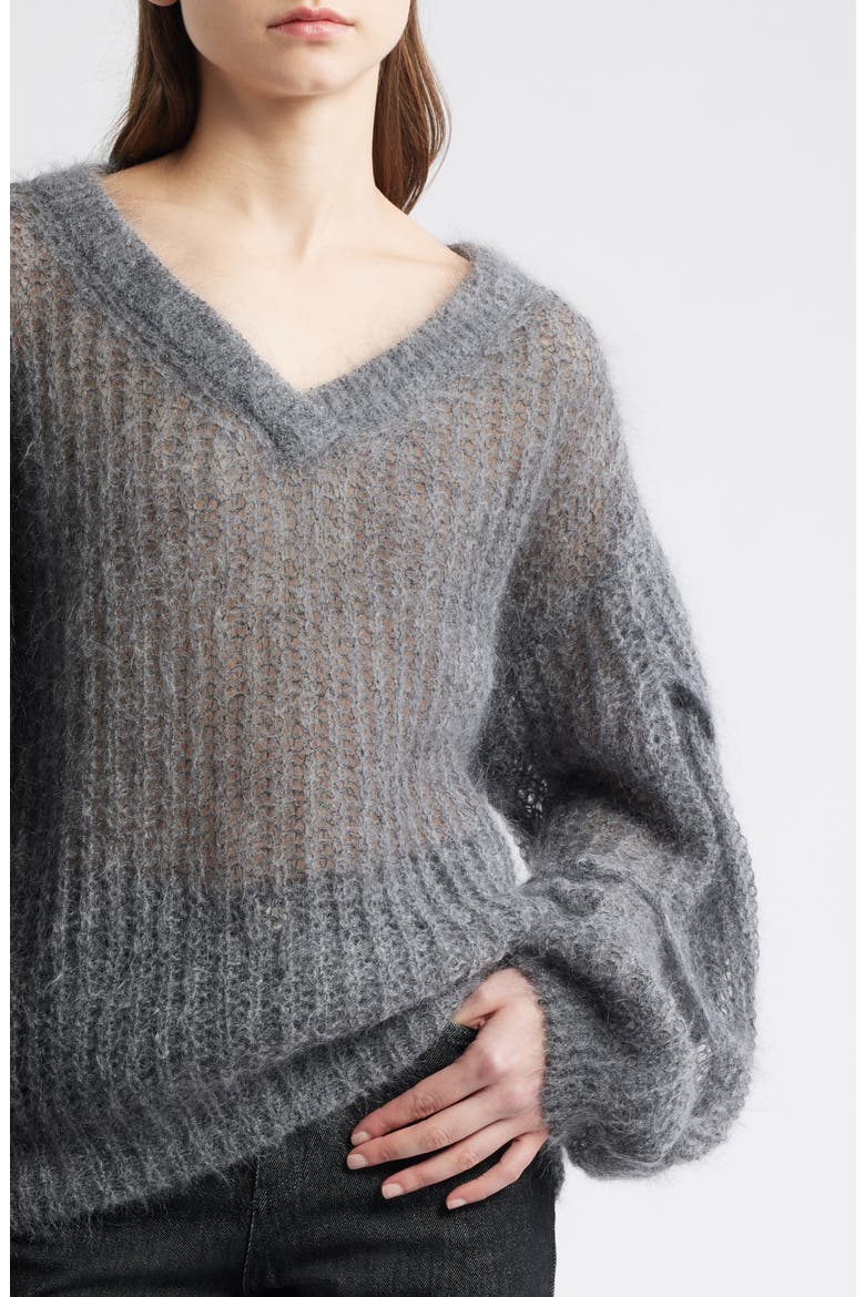 Fucinta V-Neck Sweater, Alternate, color, MIDNIGHT GREY MELANGE