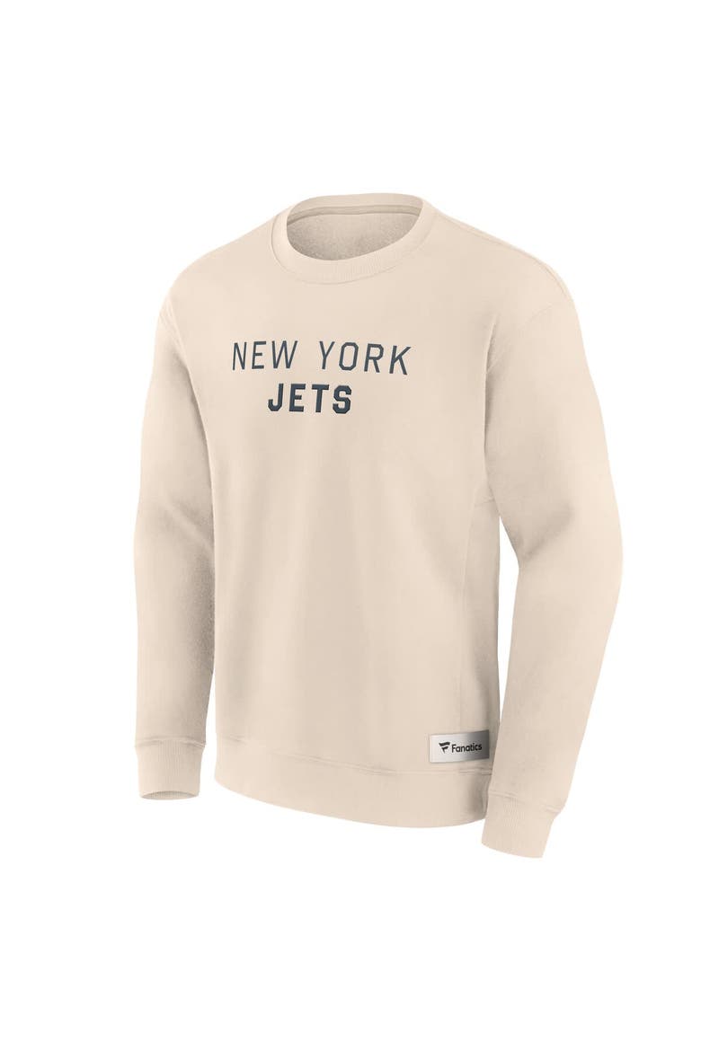 Men's Fanatics Cream New York Jets Elements Future Ground Lettering Pullover Sweatshirt, Alternate, color, Cream
