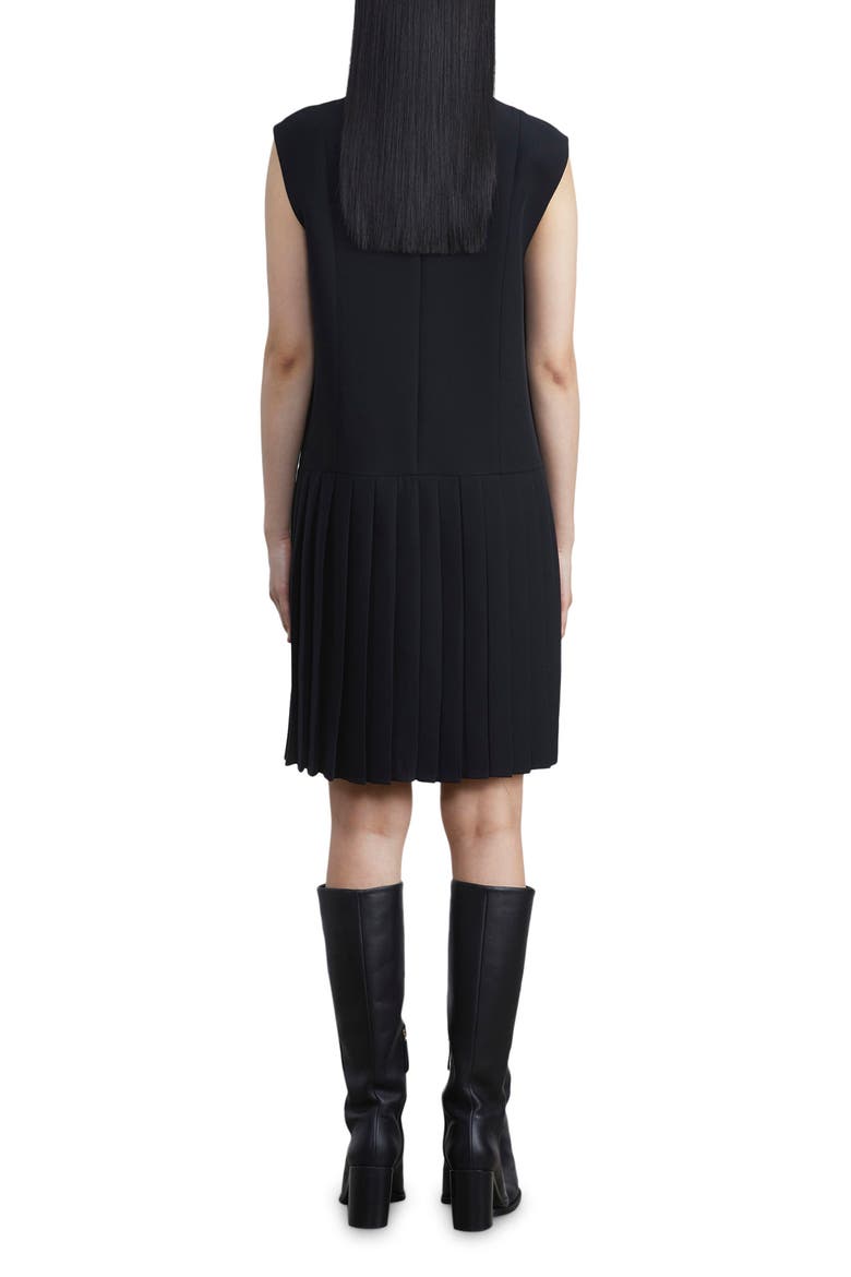 Aarow Pleated Wool & Silk Tunic Dress, Alternate, color, BLACK