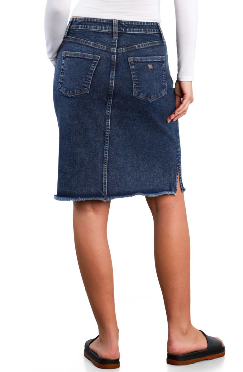 Wash Lab Denim Fray Hem Denim Skirt, Alternate, color, Petal Denim
