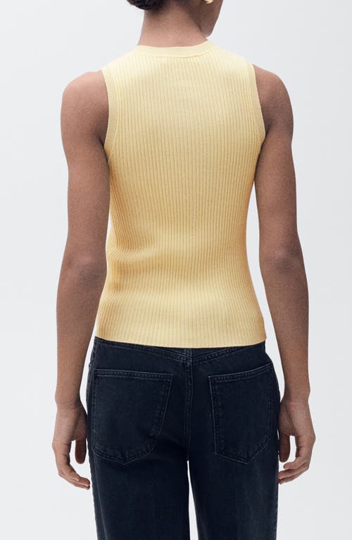 Mango Sleeveless Rib Sweater In Yellow