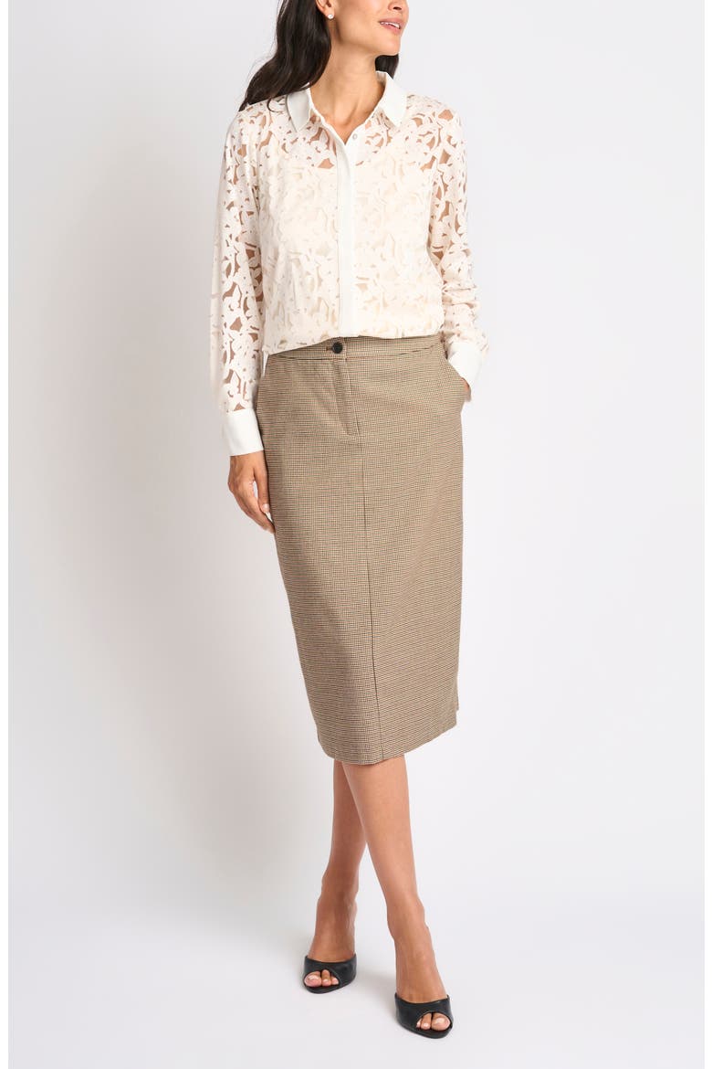 Floral Lace Hidden Placket Shirt, Alternate, color, NEW IVORY
