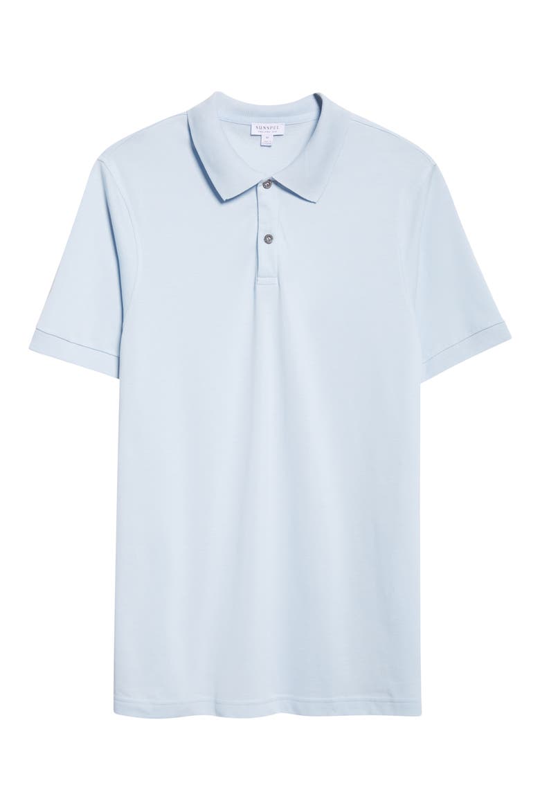 Cotton Piqué Polo, Alternate, color, FROST BLUE