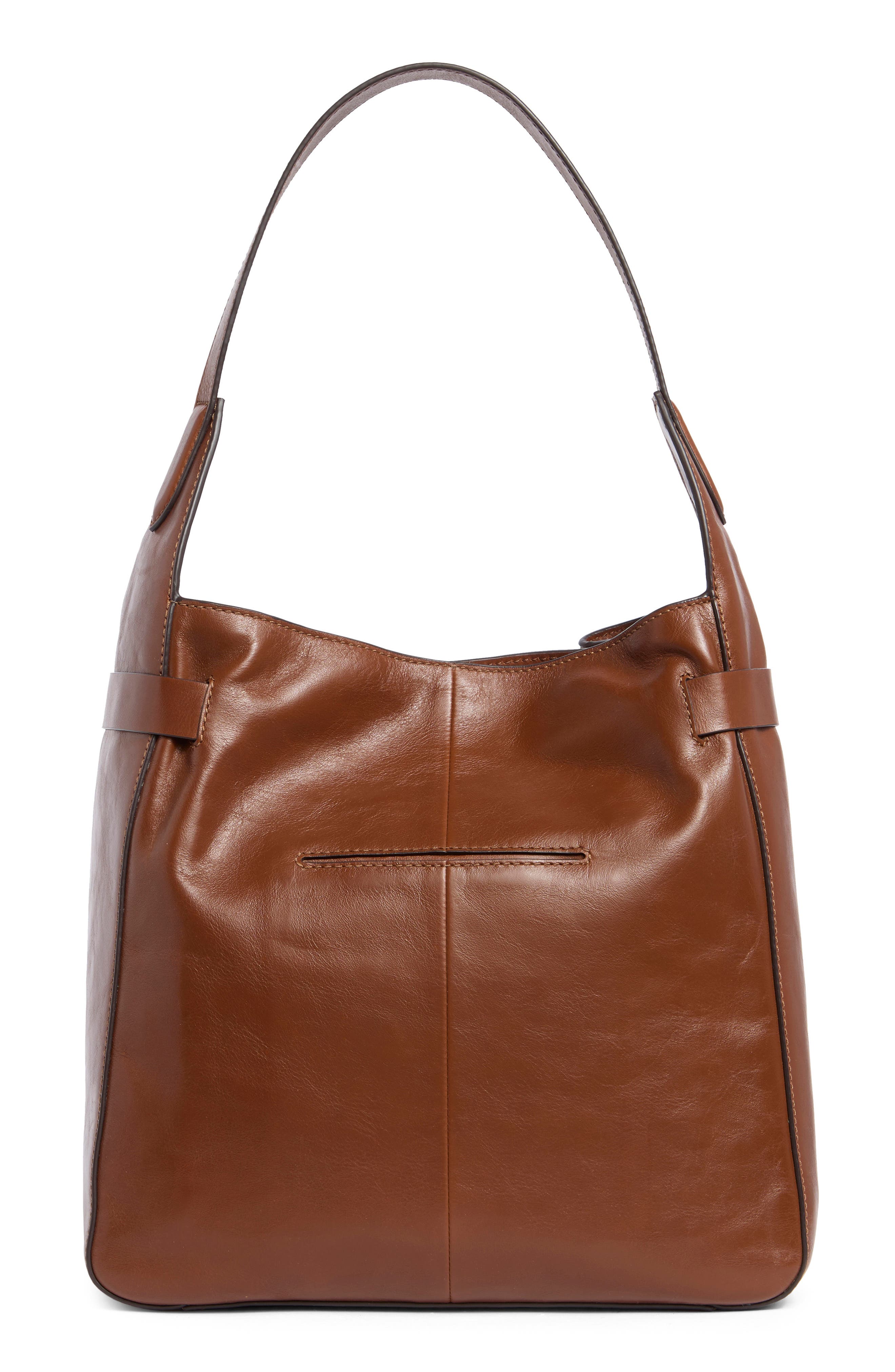 Heather Leather Hobo, Alternate, color, COGNAC