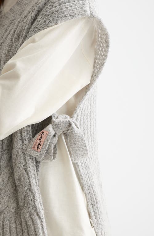 Scotch & Soda Cable Side Tie Sweater Vest In Gray