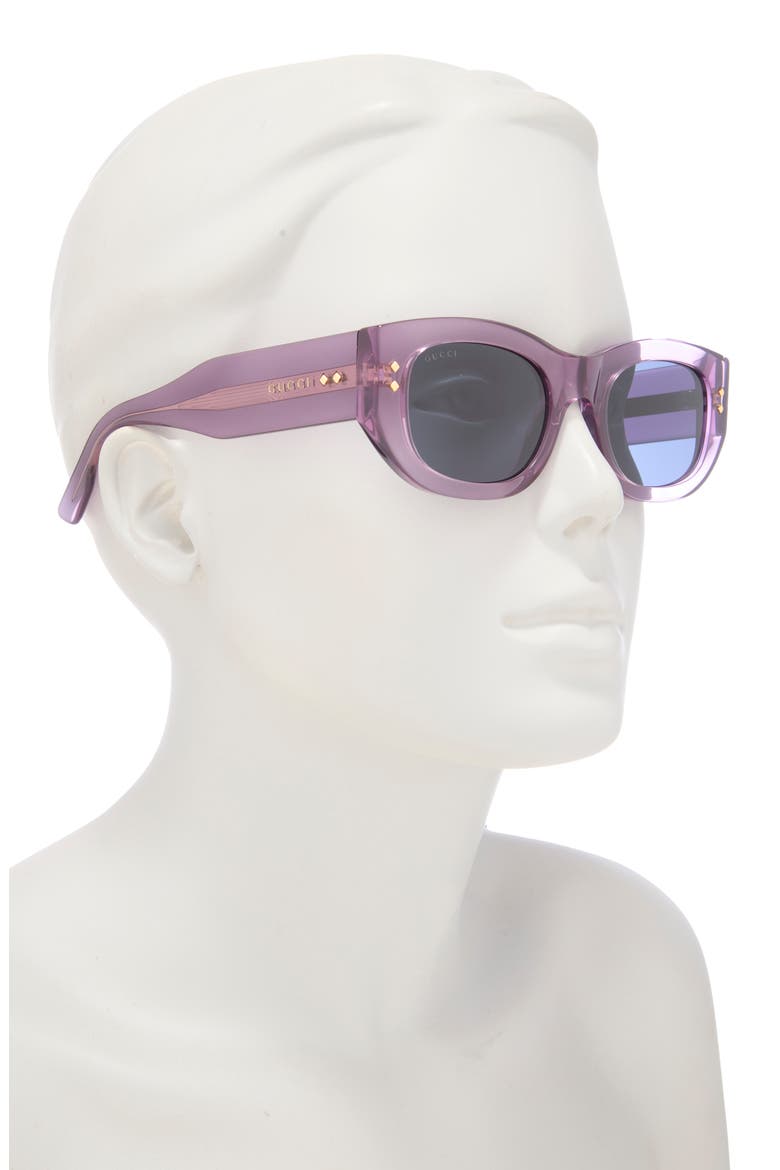 51mm Rectangle Sunglasses, Alternate, color, VIOLET VIOLET BLUE