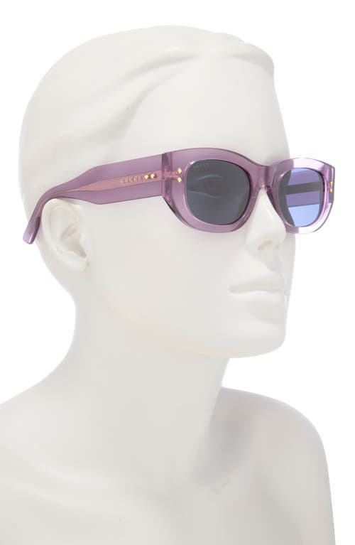 Gucci 51mm Rectangle Sunglasses In Violet Violet Blue