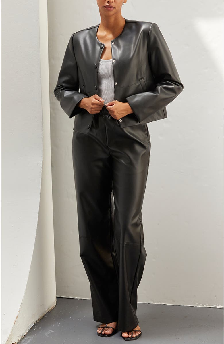 CRESCENT Faux Leather Jacket, Alternate, color, 