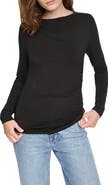 DKNY Jeans Ruched Long Sleeve Tee