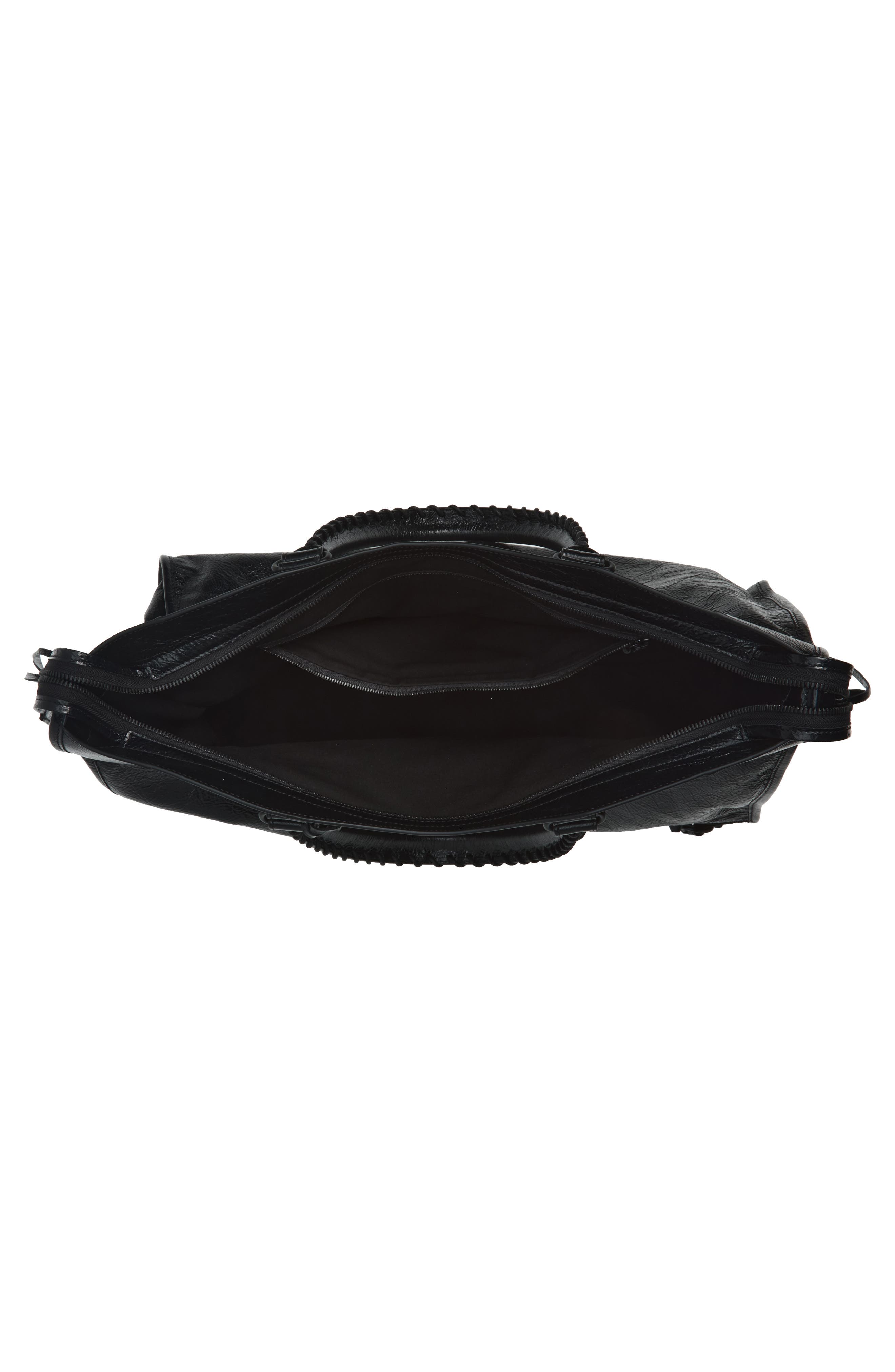 Large Le City Arena Leather Satchel, Alternate, color, 1000 BLACK