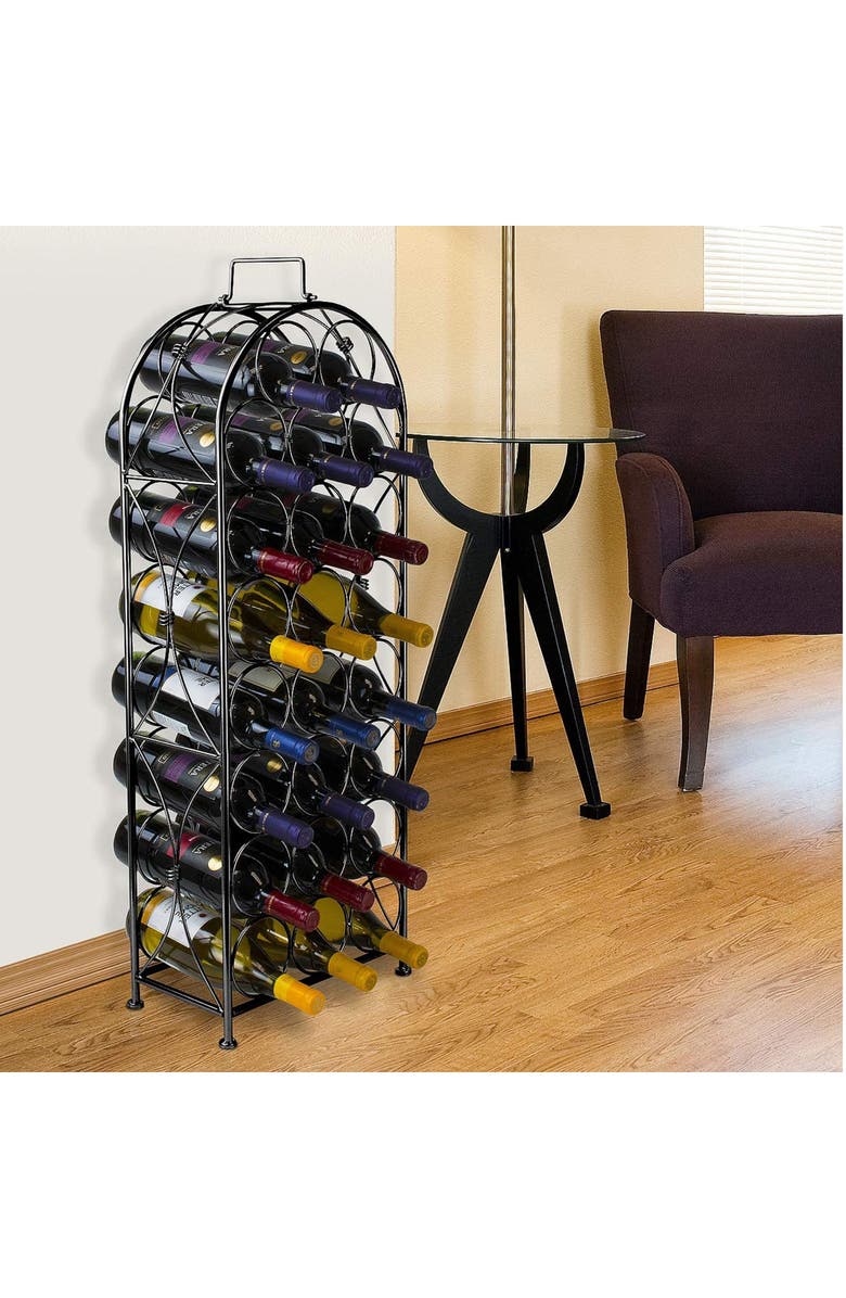 SORBUS Black 23 Bottle Bordeaux Chateau Wine Rack, Alternate, color,