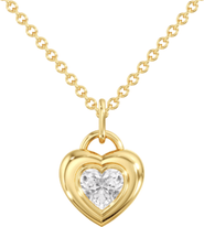 Everlee Puffy Heart Bezel Lab Diamond Pendant in 14K
