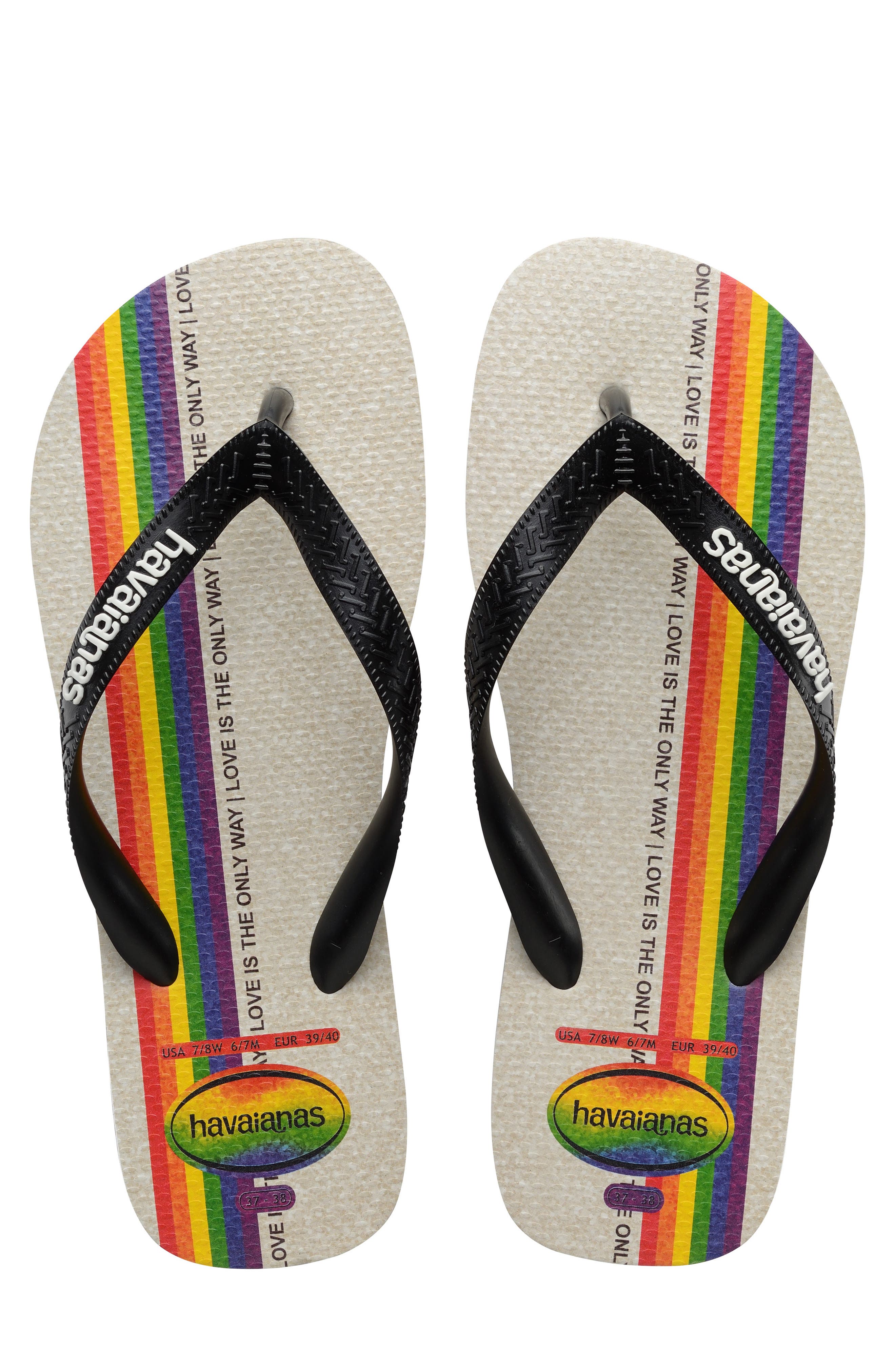 Havaianas Top Pride Rainbow Flip Flop, Main, color, 