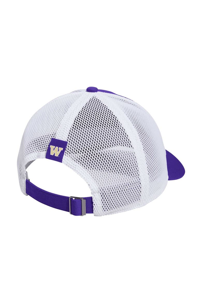 Men's adidas Purple Washington Huskies Mascot Block Letter Slouch Trucker Adjustable Hat, Alternate, color, Purple