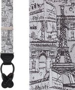 Trafalgar Paris Cityscape Escape Silk Novelty Button End Suspenders
