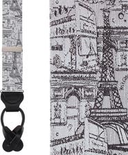 Trafalgar Paris Cityscape Escape Silk Novelty Button End Suspenders