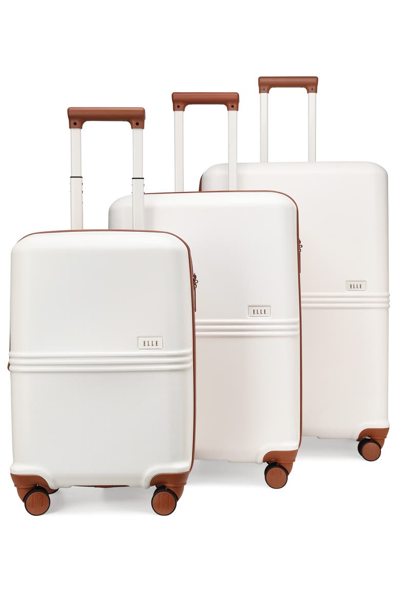 Expedition 3 Piece Expandable Polycarbonate Spinner Luggage Set, Main, color, White