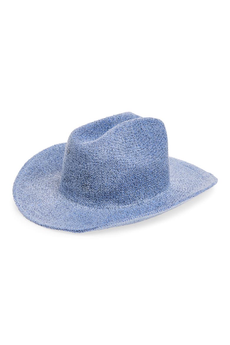Marled Knit Cowboy Hat, Main, color, BLUE INDIGO