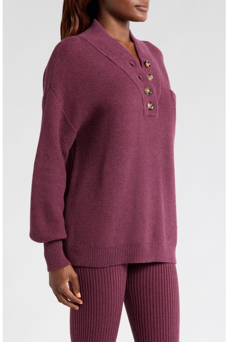 Cottonsilk™ Organic Cotton Blend Pocket Henley, Alternate, color, BRANDIED PLUM