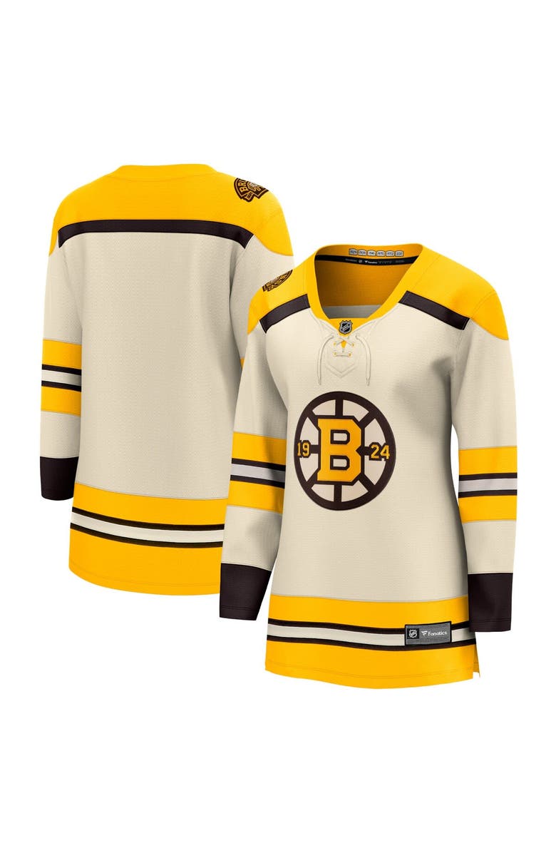 FANATICS Women's Fanatics Branded  Cream Boston Bruins 100th Anniversary Premier Breakaway Jersey, Alternate, color, 