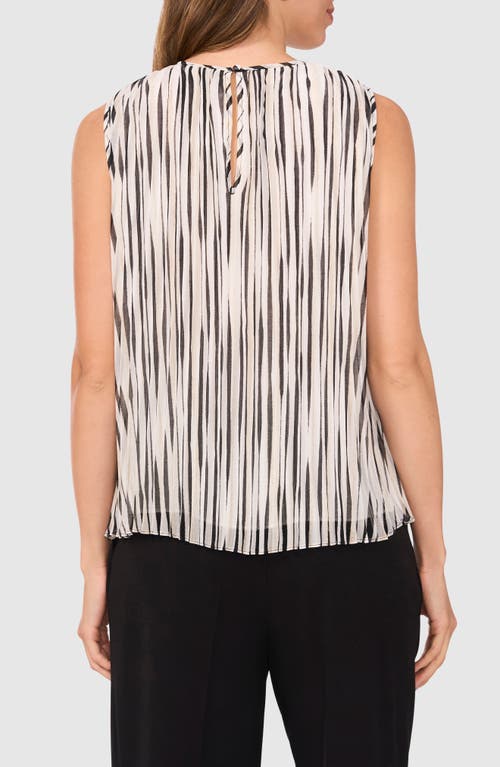 Halogenr Halogen(r) Stripe Sleeveless Pleated Shell In New Ivory