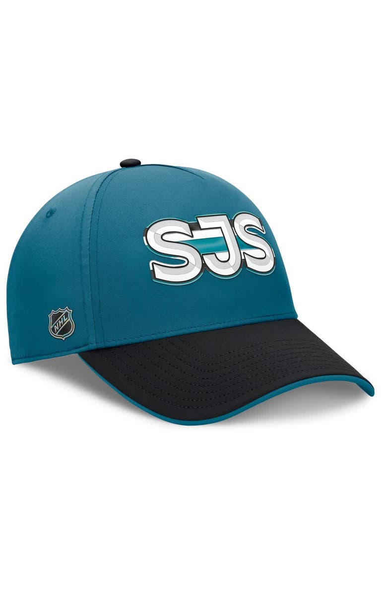 FANATICS Men's Fanatics Teal/Black San Jose Sharks Authentic Pro Rink Team Code Flex Hat, Alternate, color, Teal
