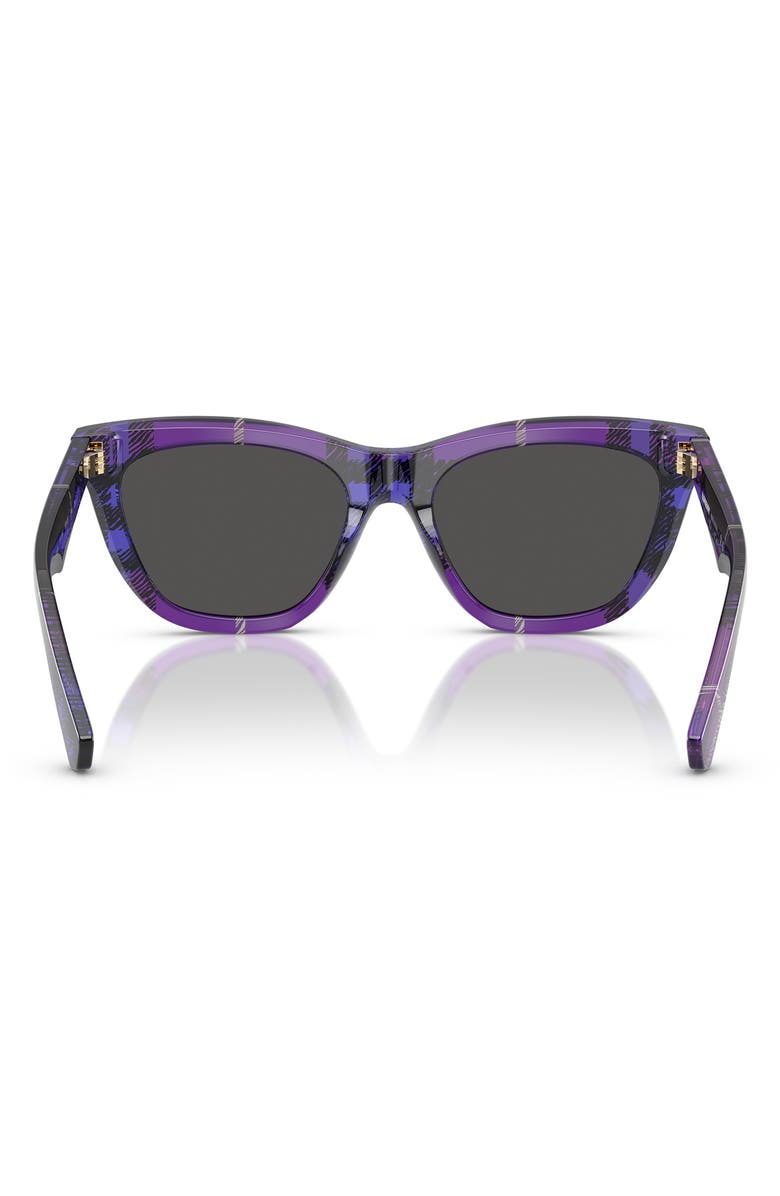 Burberry 53mm Cat Eye Sunglasses, Alternate, color, Violet Check