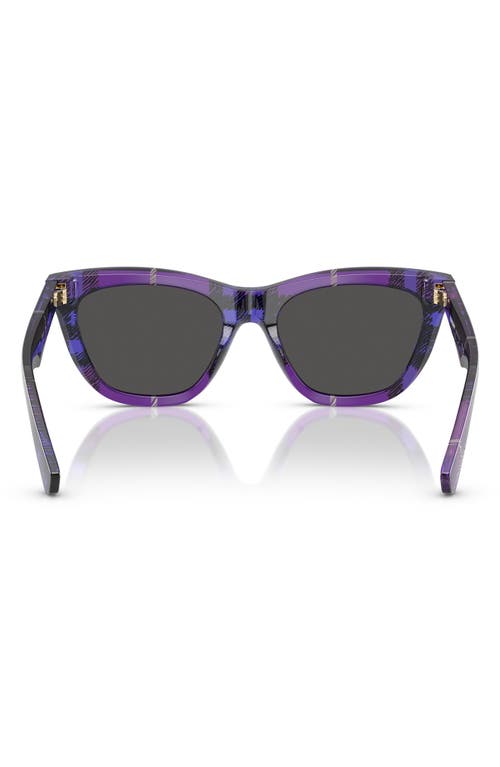 Burberry Cat Eye Sunglasses 0 Be4435 411387 In Violet Check