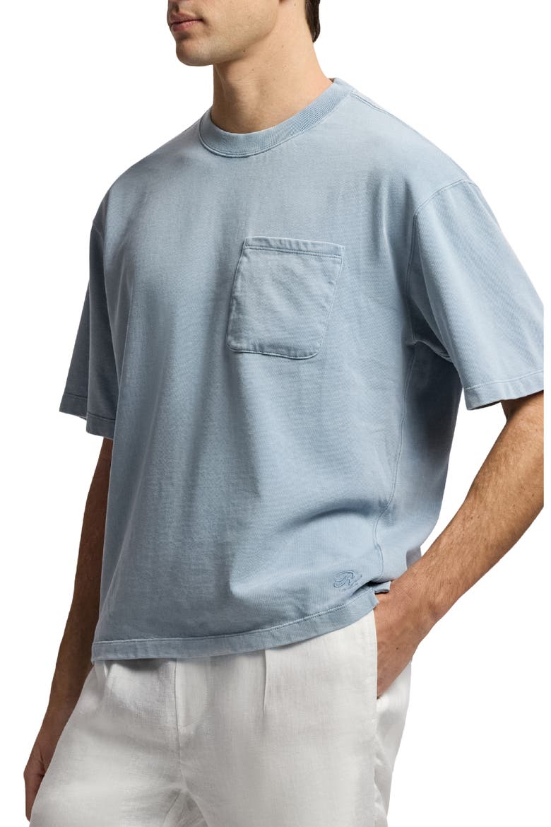Oversize Vintage Cotton Jersey Pocket T-Shirt, Alternate, color, BLUE