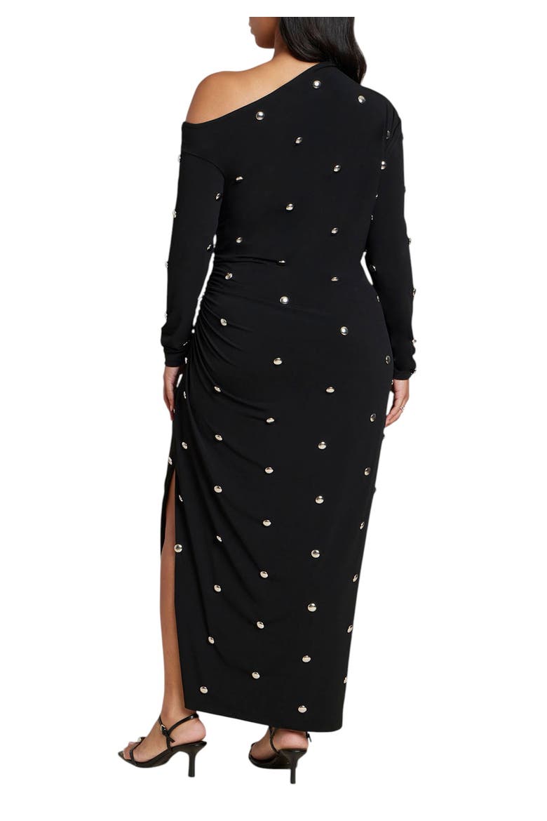 Draped Hardware Fitted Dress, Alternate, color, BLACK ONYX