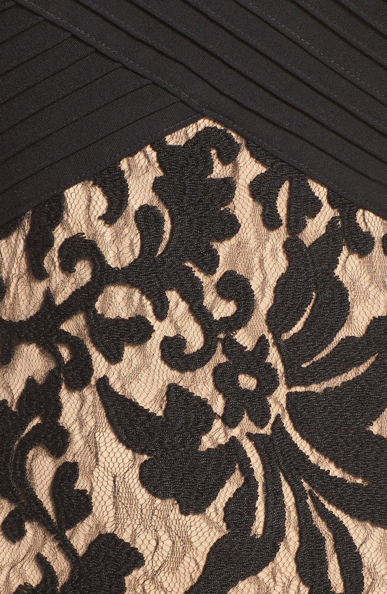 Tadashi Shoji Off the Shoulder Mixed Media Sheath Dress, Alternate, color,