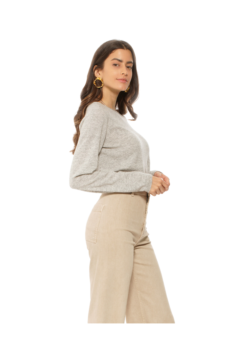 Ultralight Cashmere Raglan Crew Neck Sweater, Alternate, color, Orange