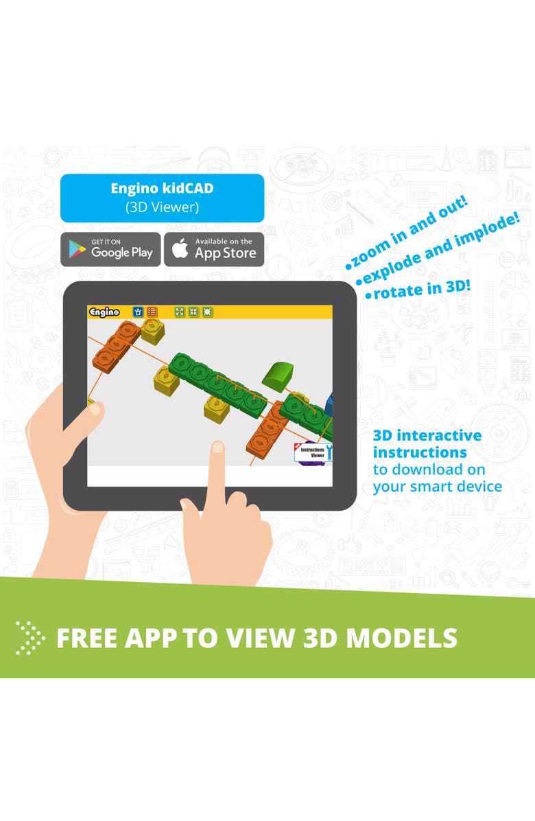 Engino Qboidz Alligator 5 Model Brick Building Set, Toy Construction, Alternate, color, Multicolored