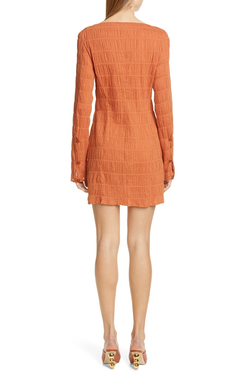 Cult Gaia Lafina Long Sleeve Crinkle Minidress, Alternate, color,