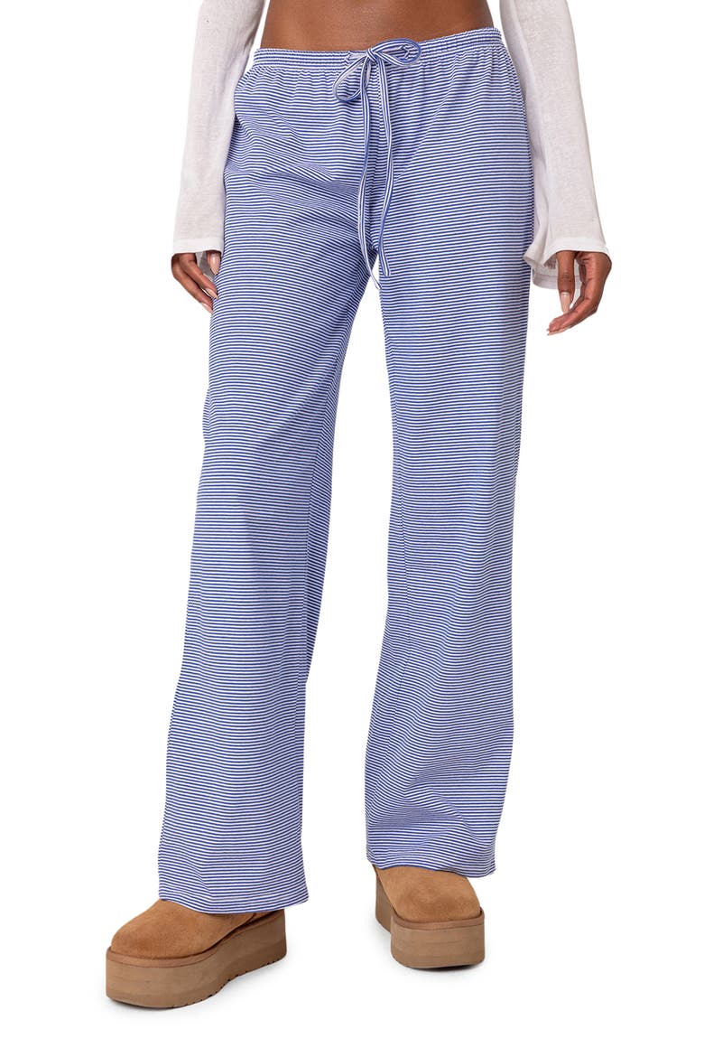 Olivia Stripe Relaxed Fit Pants, Main, color, BLUE-AND-WHITE