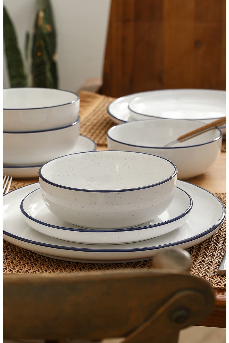 Ezra Stoneware 24-Piece Dinnerware Set, Alternate, color, Blue