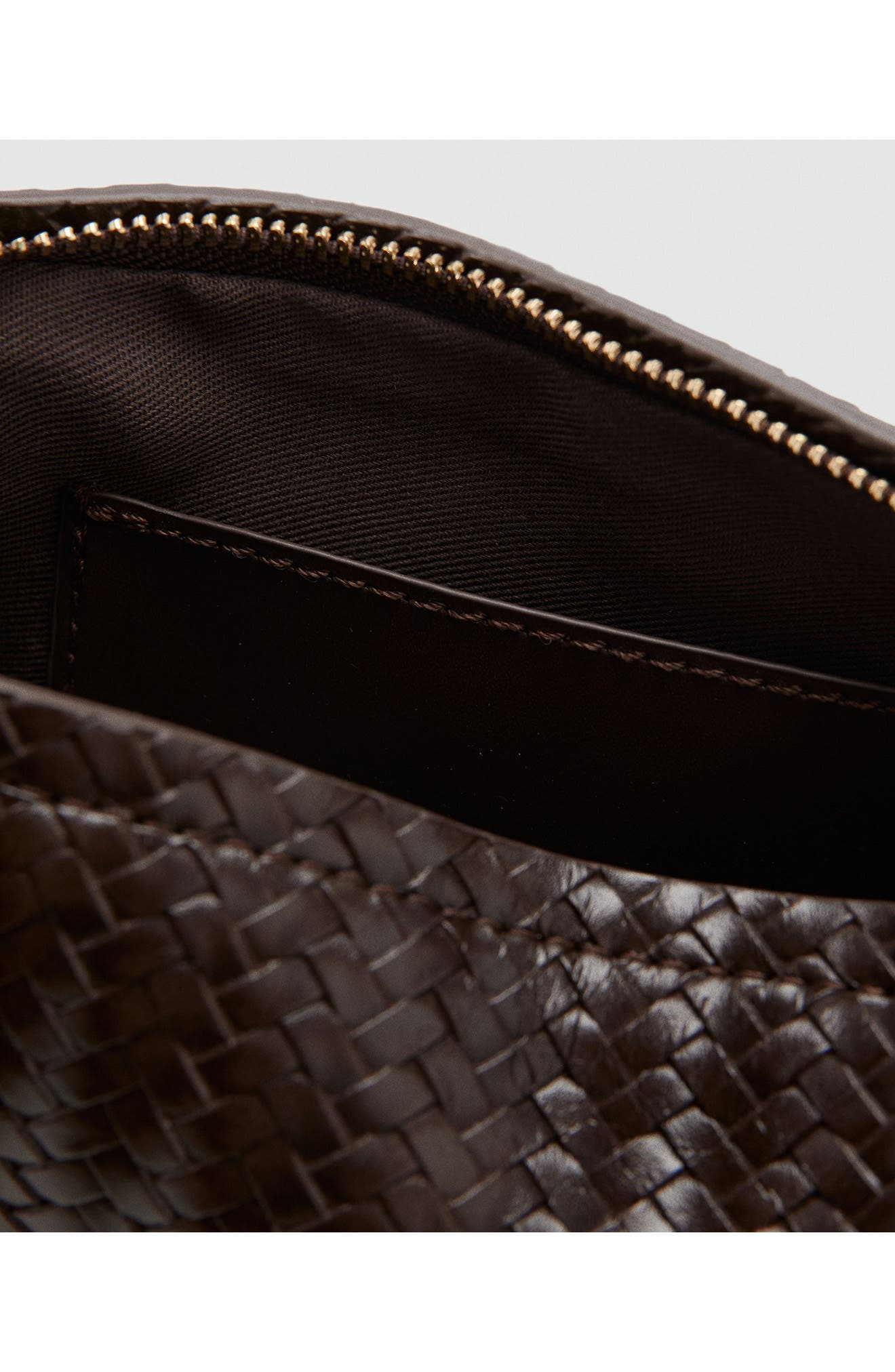 Braided Faux Leather Pouch, Alternate, color, CHOCOLATE