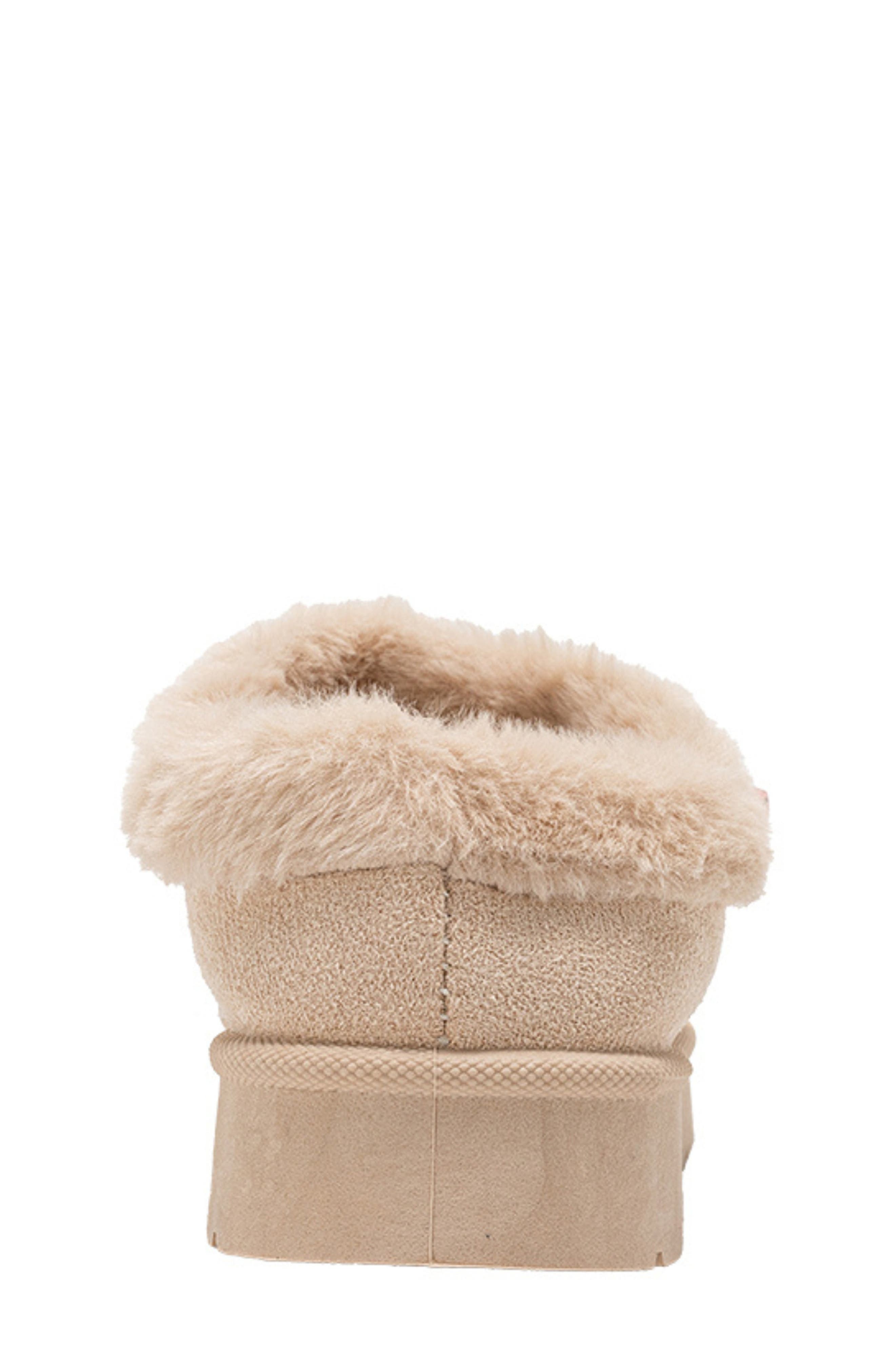 bebe Kids' Cozy Friendship Beaded Faux Fur Trim Slipper, Alternate, color, 