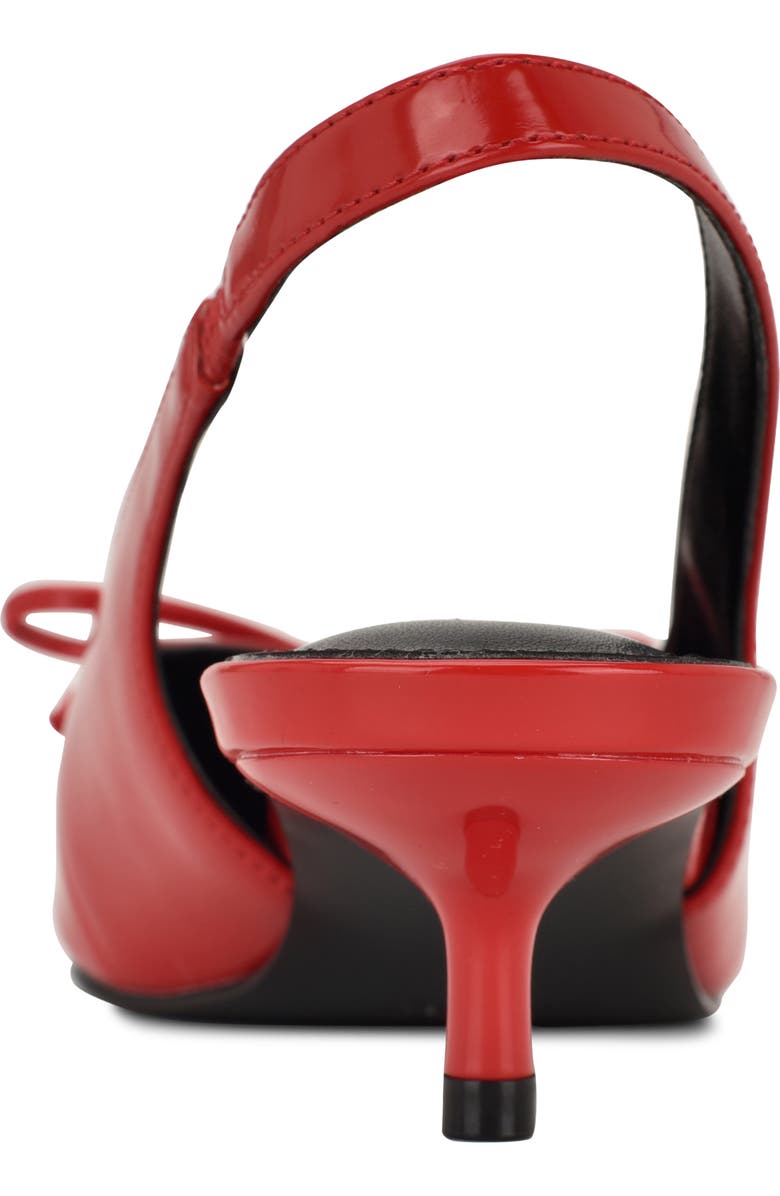 Nine West Evaa Slingback Pointed Toe Kitten Heel Pump, Alternate, color, Medium Red